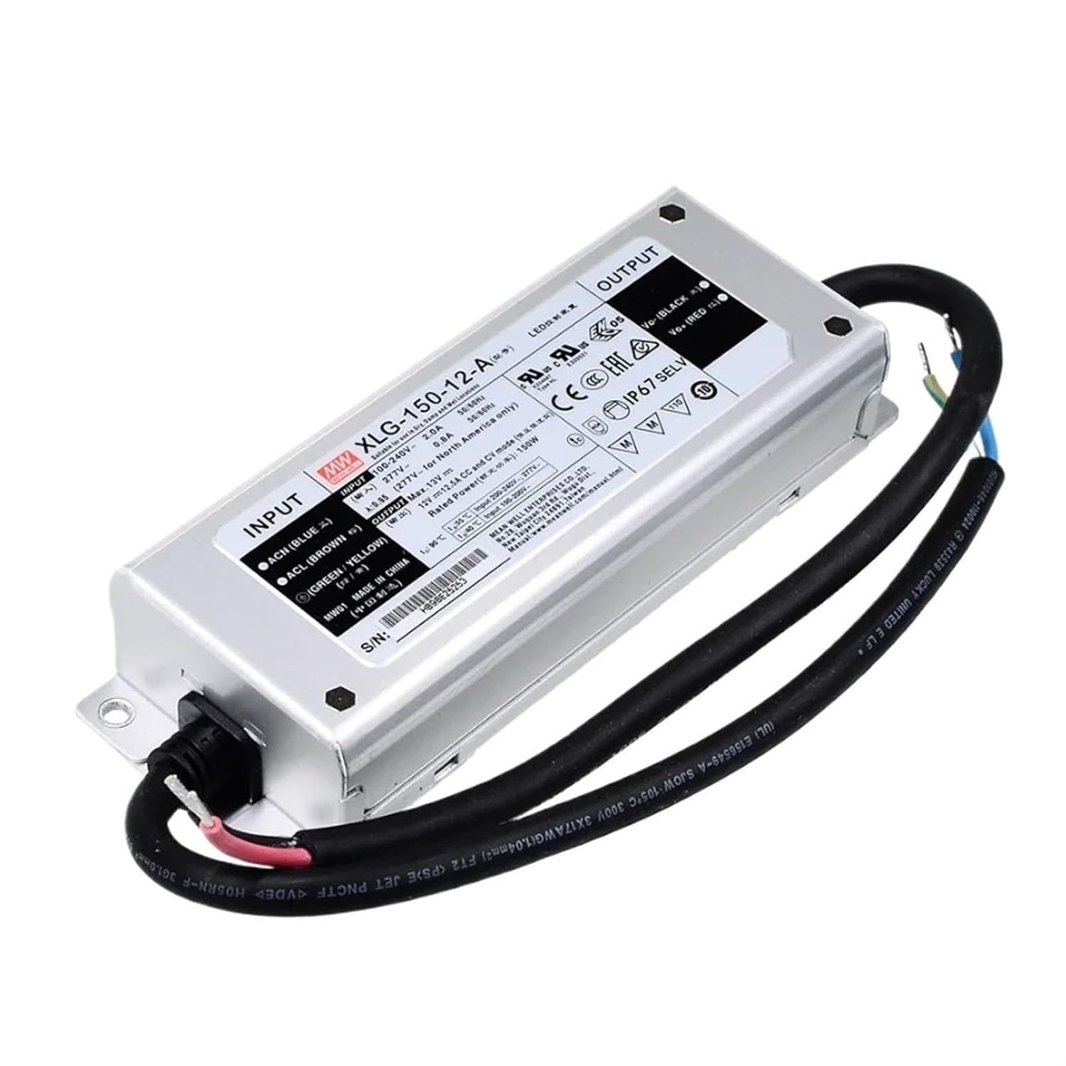 XLG-150 150W 12V 24V Switching Power Supply Constant Current Constant Voltage LED Driver with PFC(XLG-150-L-A)