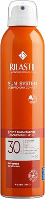 Rilastil Sun System Transparent, Spray Corpo Trasparente, Azione Antiossidante, Texture Ultra Leggera, per Tutti i Tipi di Pelle, SPF 30, Confezione da 200ml
