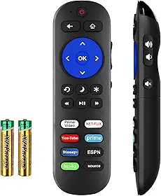 Controle remoto infravermelho para Roku Players e Roku TV, não para Roku Stick, compatível com Roku 1 2 3 4, Express/+, Premiere/+, Ultra/LT, botões de energia e volume exigem aprendizado remoto de TV