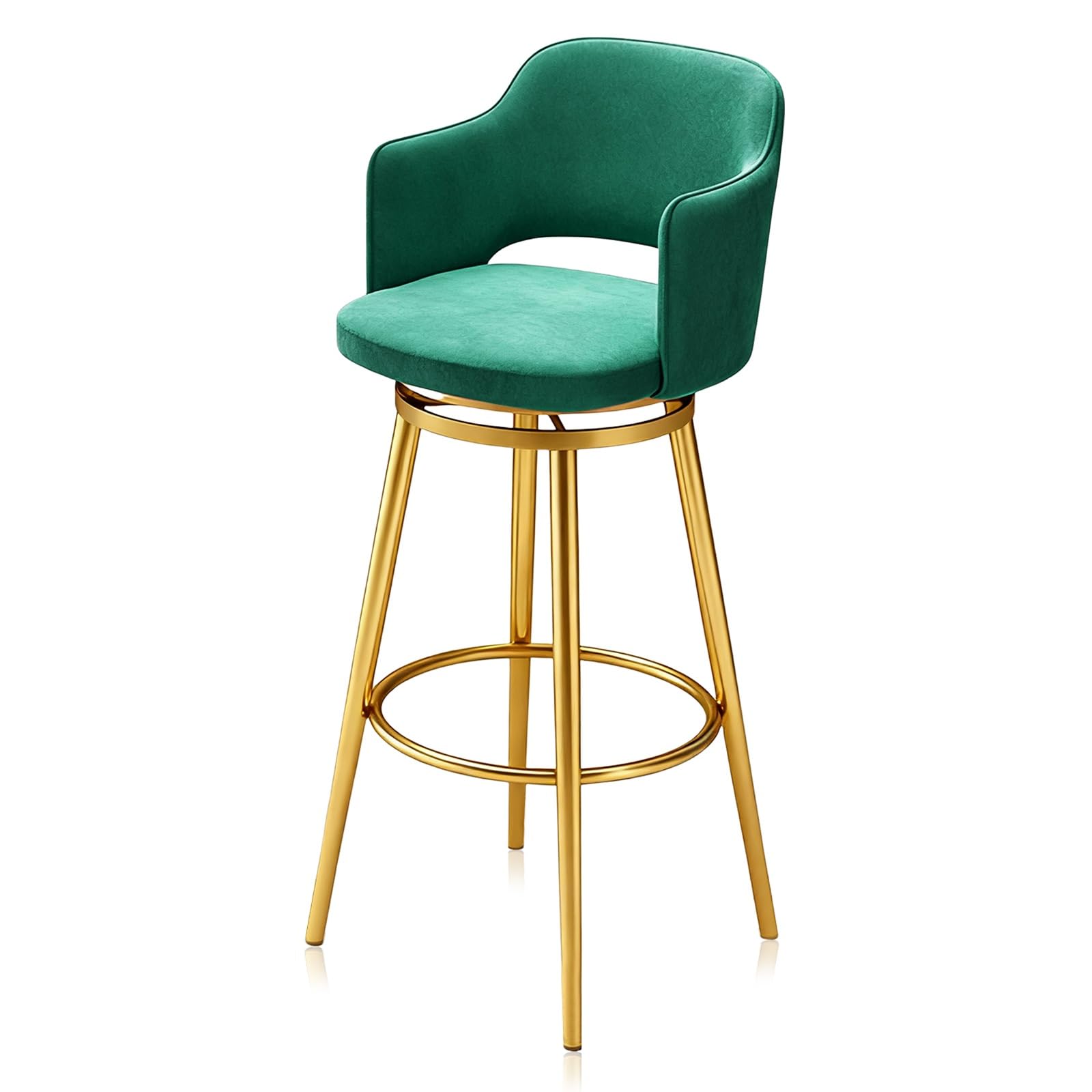 Tabourets de bar en velours haut de gamme lot de 4 chaises hautes pivotantes dossier design