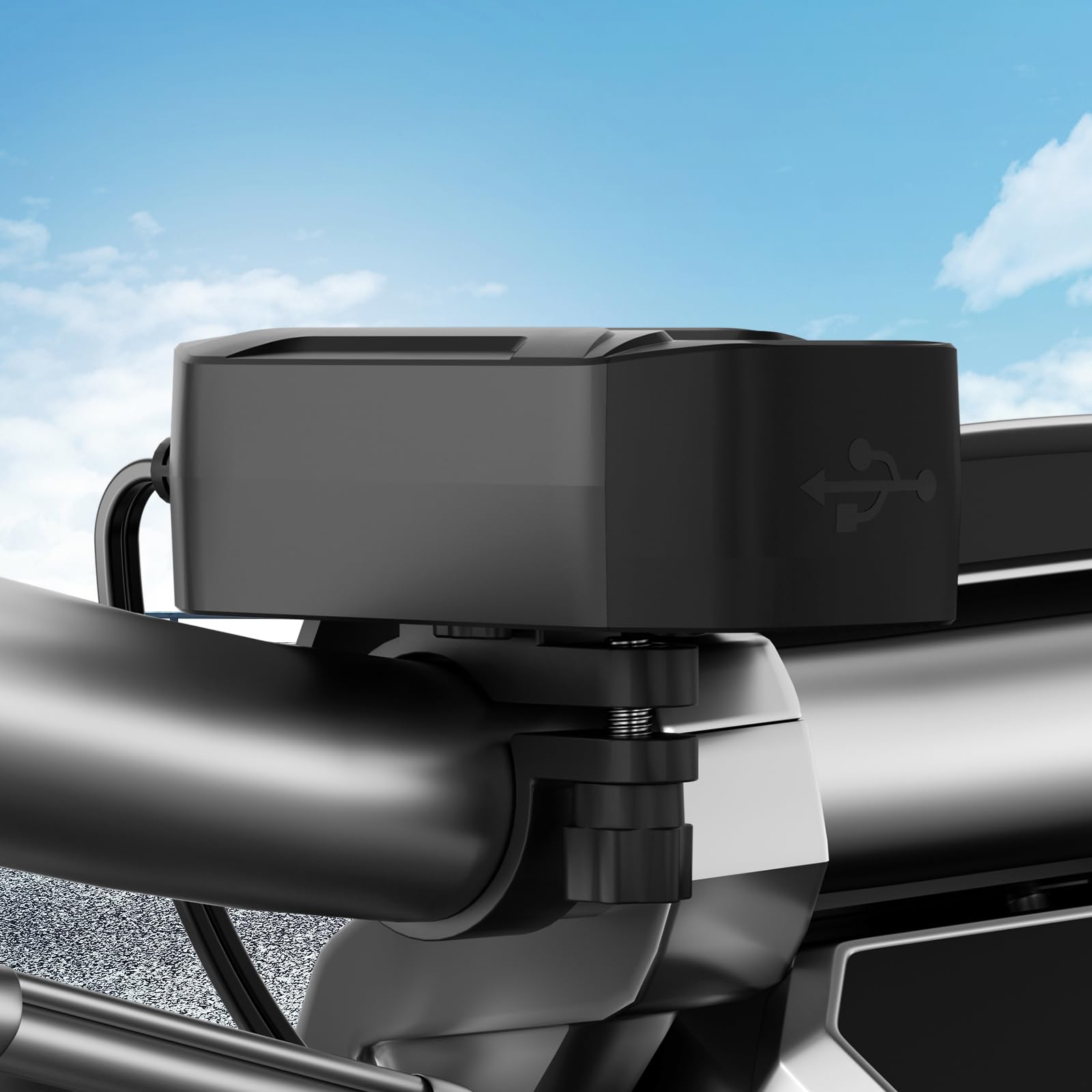 Motocyklowy adapter USB z woltomierzem, wyłącznikiem, IP65, podwójny USB-C PD i USB-A do telefonu, tabletu, GPS