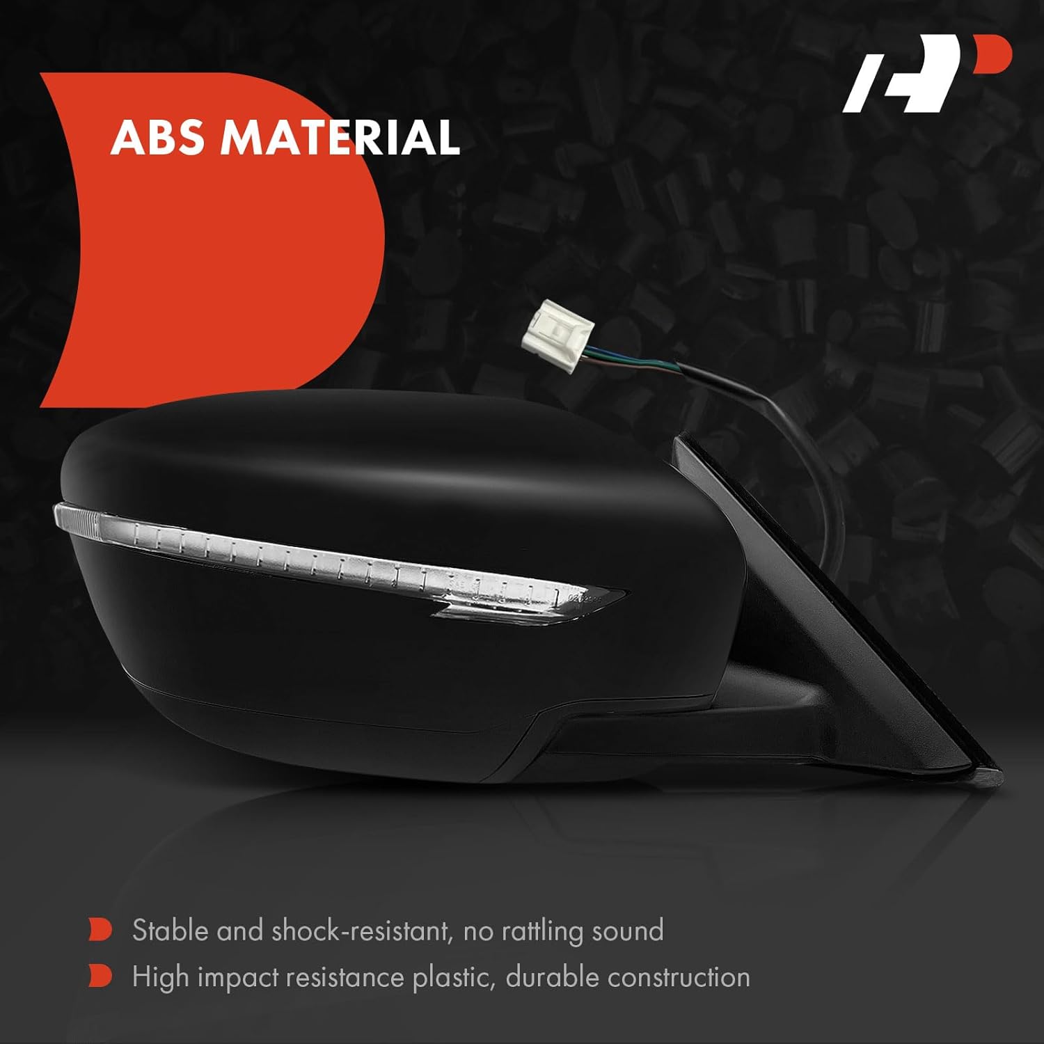 A-Premium Passenger Side Power Door Mirror - Compatible with Nissan Rogue 2014 2015 2016 - Non-Heated Manual Folding Black Outside Rear View Mirror w/Turn Signal - Replace# 963014BA0A-PFM