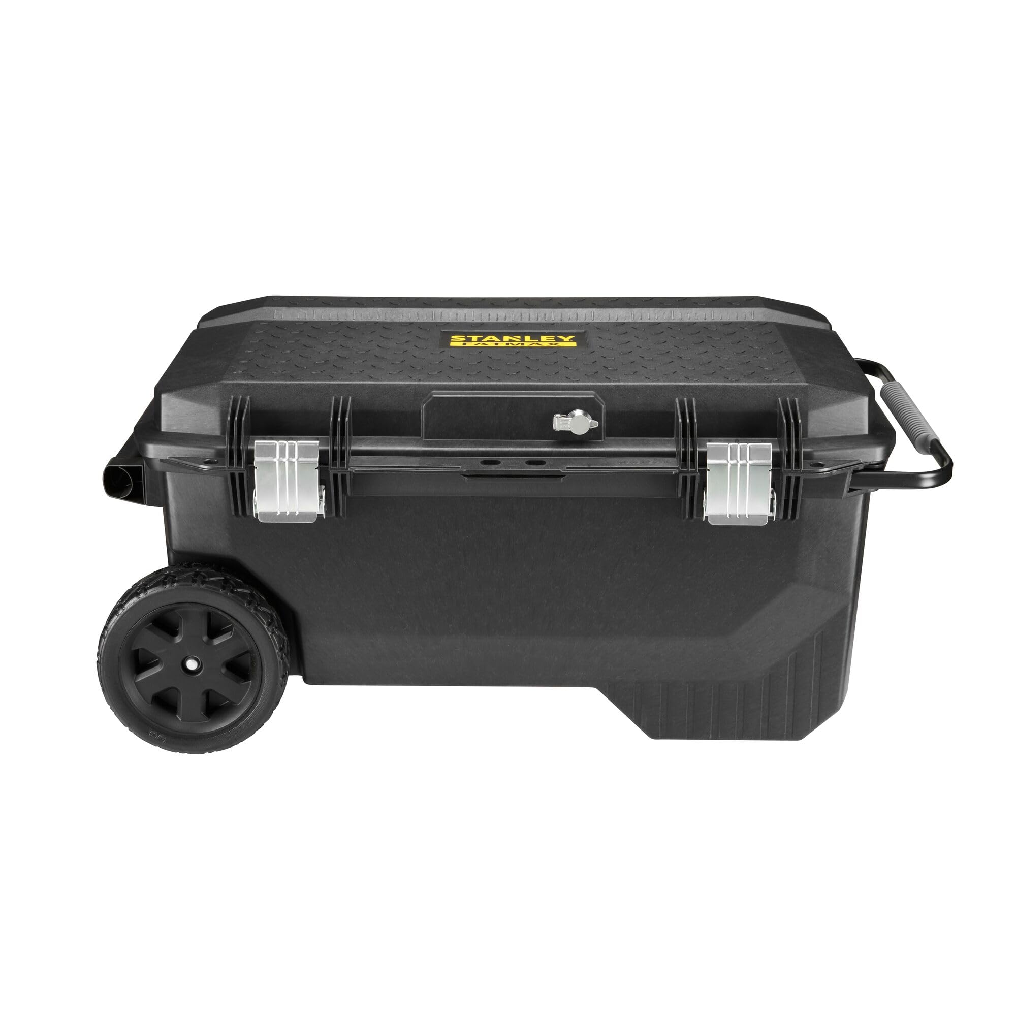 STANLEY FatMax Werkzeugbox mit Rollen/Werkzeugkoffer mit Rollen- Werkzeugkasten leer ZollStructural Foam Zoll (113 Liter Ladevolumen, Schwerlasträder, Metallschließen) 1-94-850