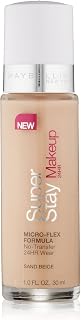 Maybelline New York Super Stay All Skin Full Coverage 24Hr Glossy Liquid Makeup, Sand Beige, 1 Fluid Ounce Price In India