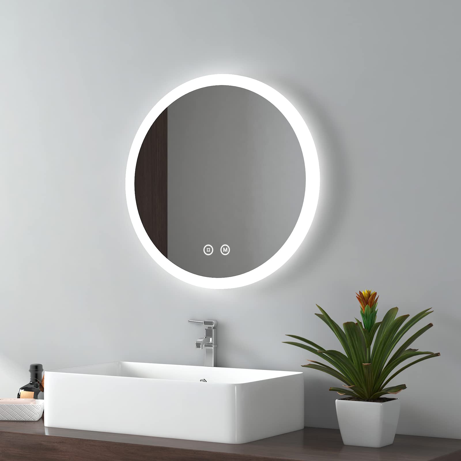 round mirror led light