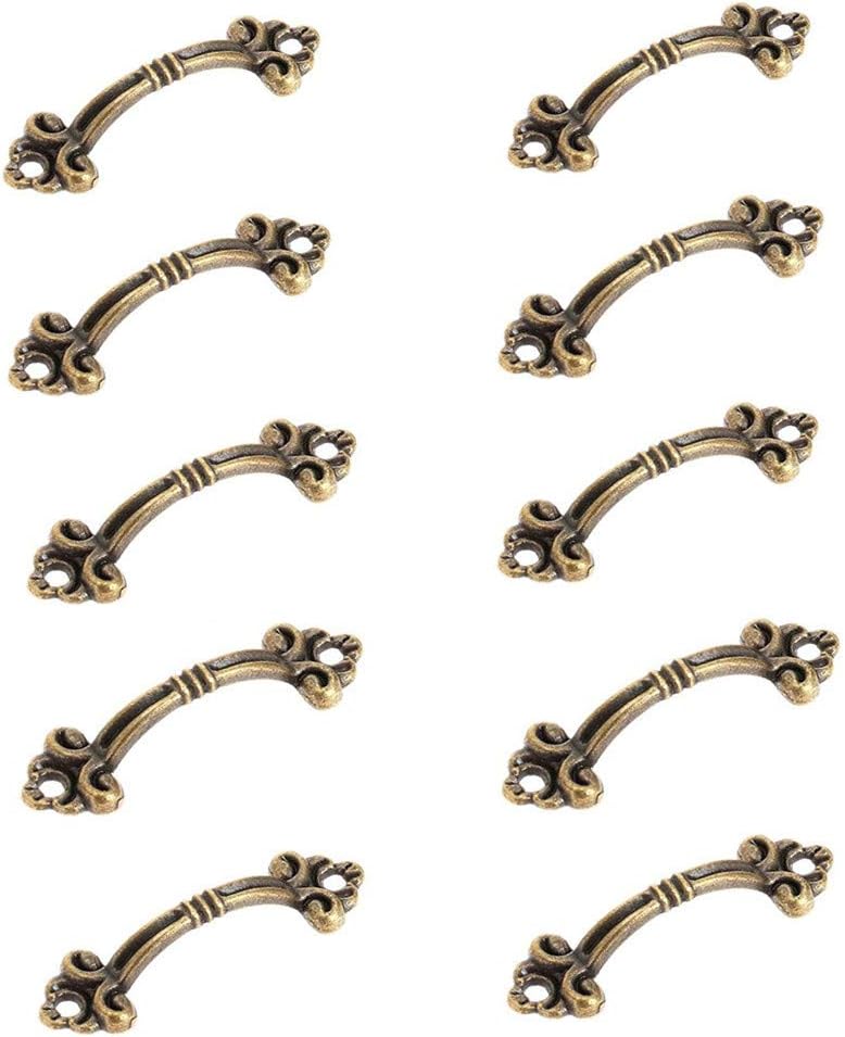 10Pcs Small Brass Decorative Jewelry Box Chest Drawer Cabinet Knob Pull Handle