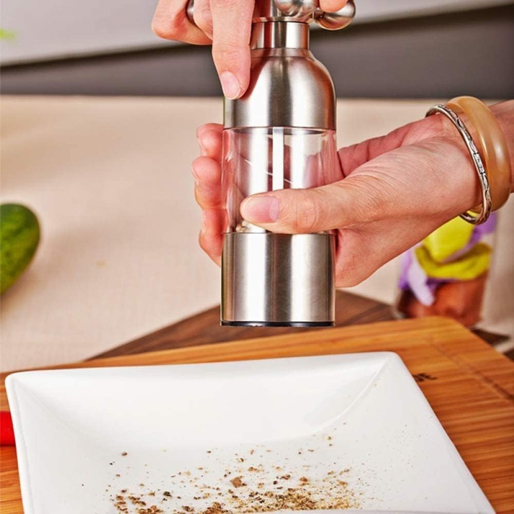 Pfeffermühlen-Set aus Edelstahl – verstellbare Salz- und Pfeffermühle mit Wasserhahn-Design – stilvolles silbernes Küchenzubehör für Hobbyköche