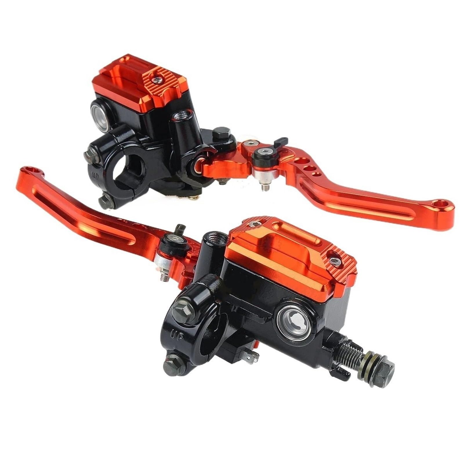 Hsyduhae Orange Motorbike Brake Levers Motorcycle Handlebar Master Cylinder Levers Handle Hydraulic Brake Pump Clutch(Orange)