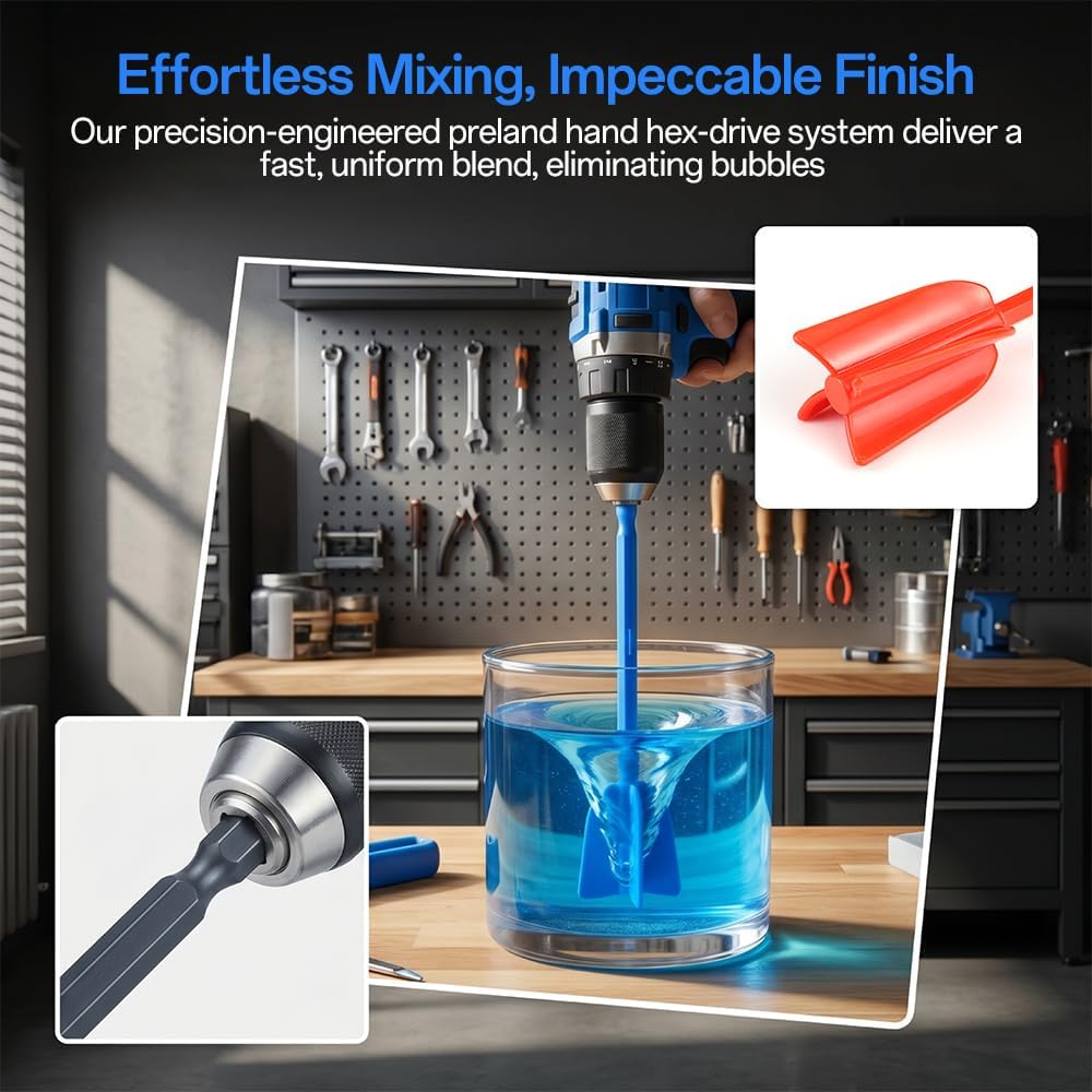 Epoxy Resin Mixer Paddles, 8 Pcs, Drill Attachment, Reusable, Multipurpose, for Resin Mixing and Paint Mixing image 4
