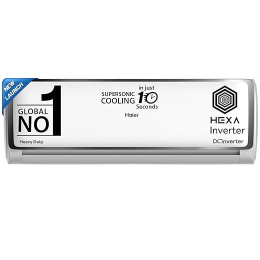 Haier 2 Ton 3 Star Inverter Split AC (Copper, Antibacterial Filter, 2023 Model, HSU24E-TXS3BE-INV, White)