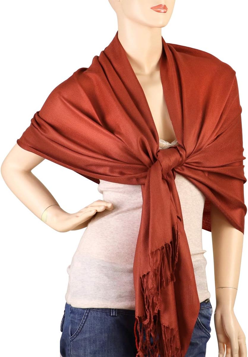 Falari Women's Soft Solid Color Pashmina Shawl Wrap Scarf, for Wedding, Bridesmaid Gifts, Evening Dress