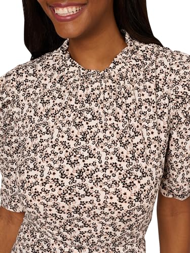 Image of Adrianna Papell Women's Ruffle Neck Short Sleeve Dress