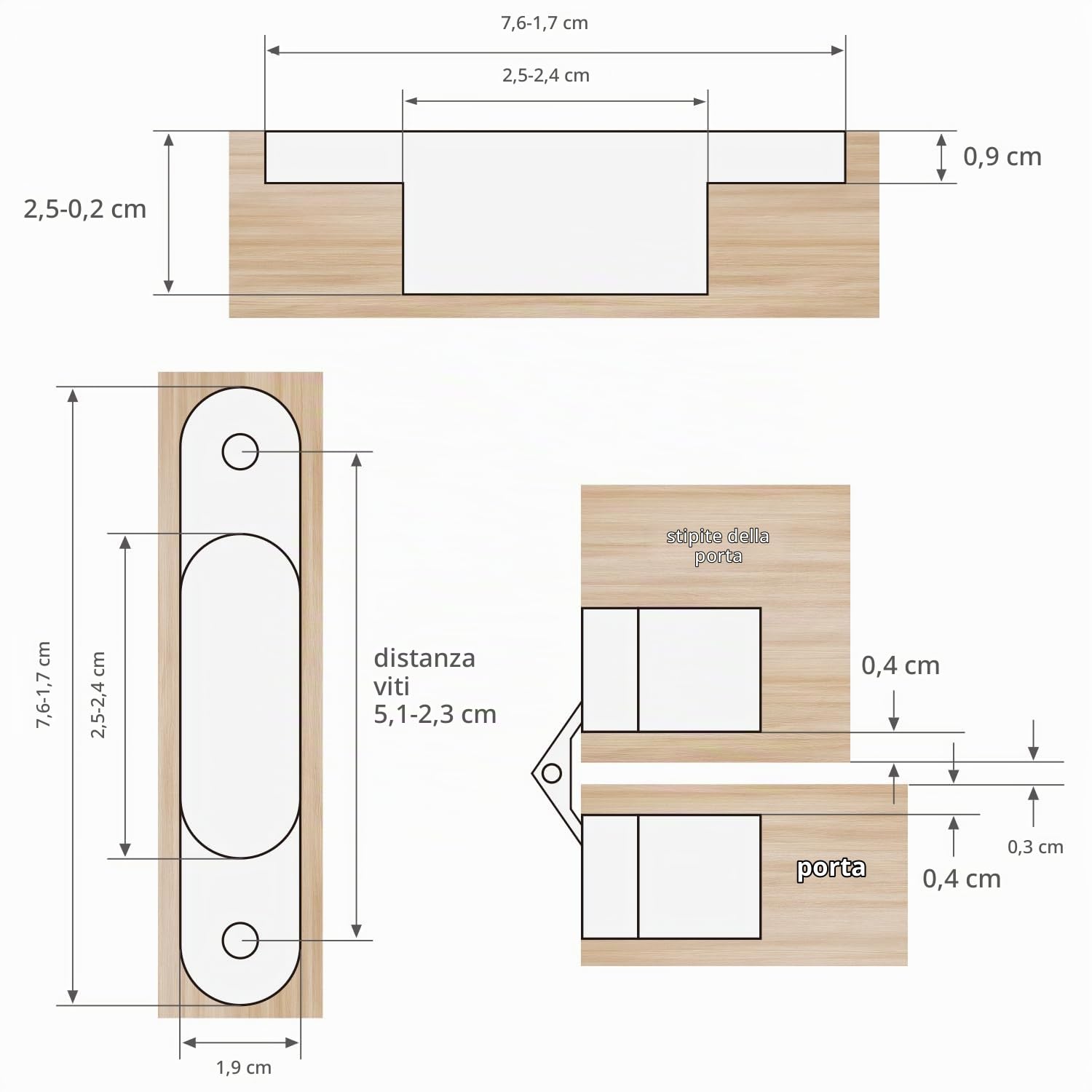 QWORK® 4 Pack Cerniera nascosta, cerniera a croce per mobili hardware pieghevole porta, 95mm, portante: 40 kg