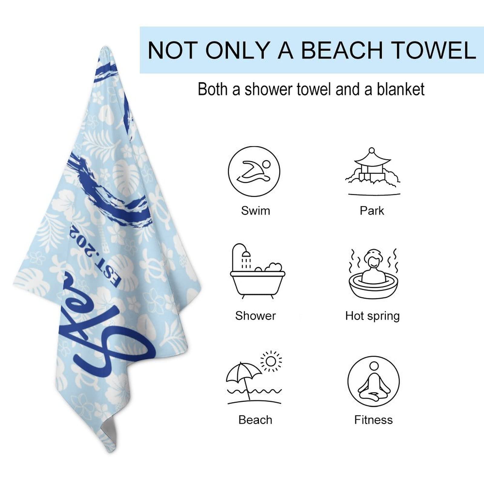 Personalized Mr & Mrs Beach Towel – Custom Just Married Towel For Couples, Honeymoon Gift, Microfiber 30'' X 56''