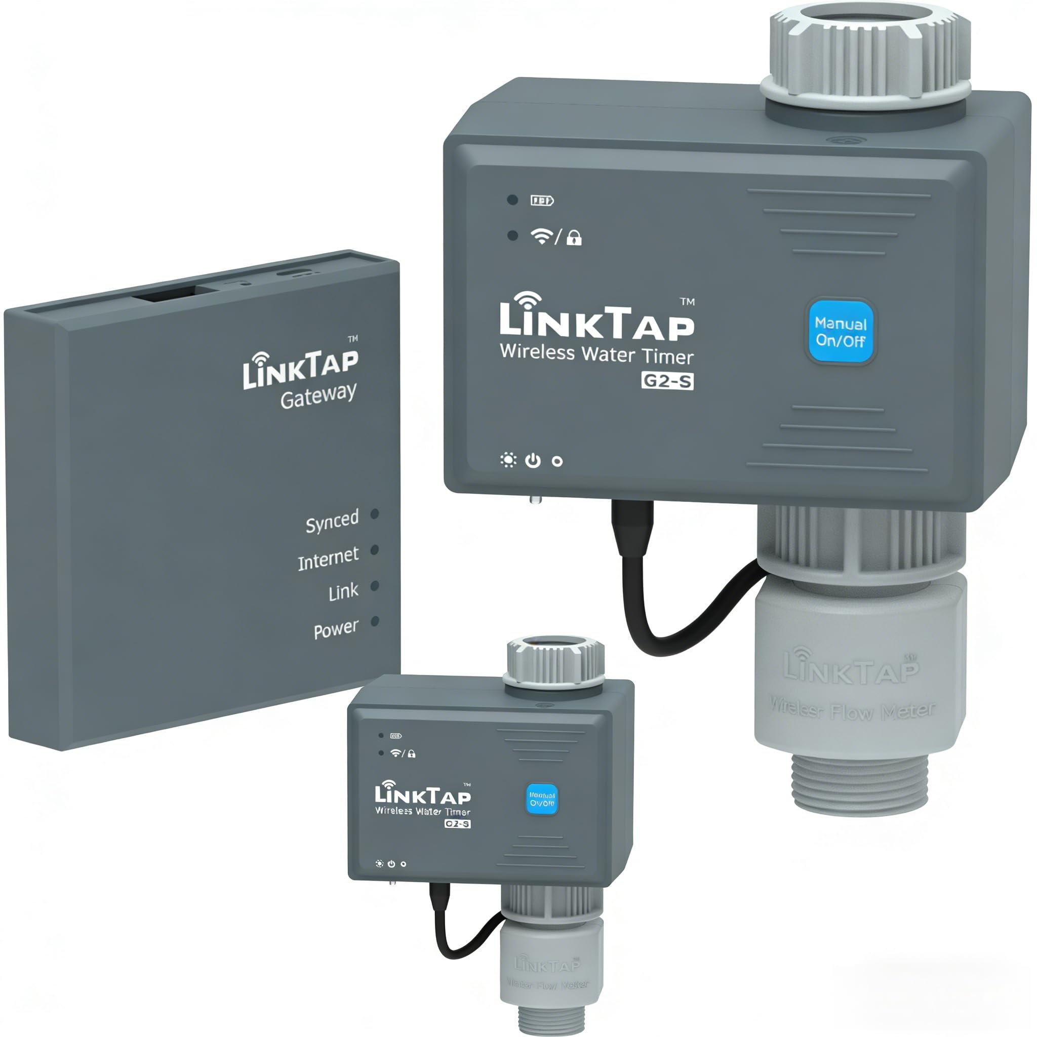 LinkTap G2S Computer per irrigazione intelligente con Gateway, App Italiana, Riconosce le Condizioni Meteo, Portata Maggiore del WiFi, Rilevamento Errori e Notifiche, IP66, Batteria 2 Anni