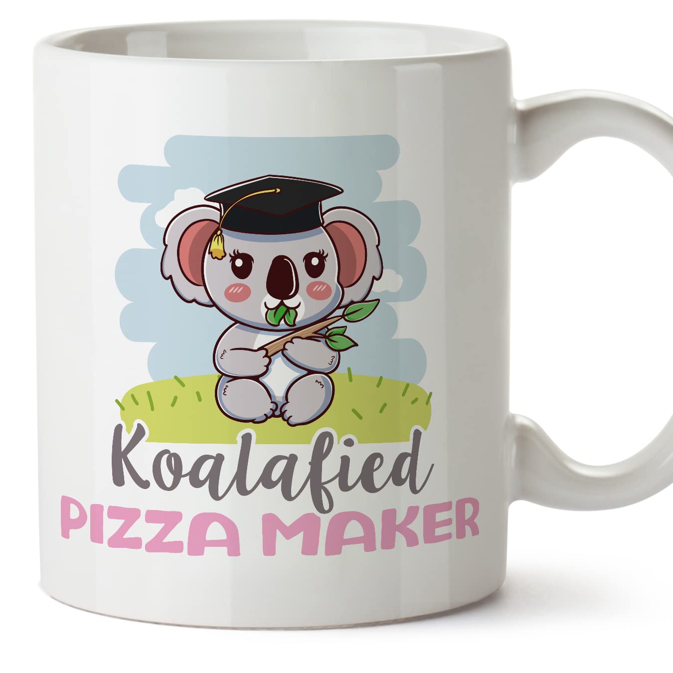 MUGFFINS Pizza Maker Woman Mug - in English - Koalafied - Funny Gift for Colleagues - Ceramic 11oz Mug