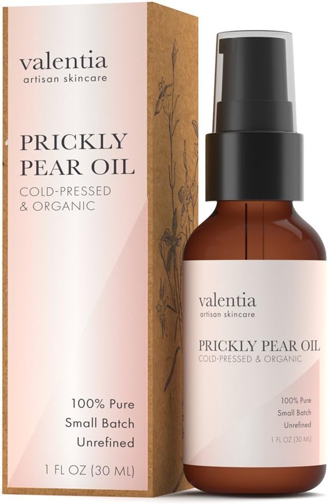 Valentia Prickly Pear Oil 1 Ounce Made in USA | Organic Cold Pressed Prickly Pear Cactus Oil Anti Aging for Face & Body |100 % Pure Prickly Pear extract for Skin & Nails