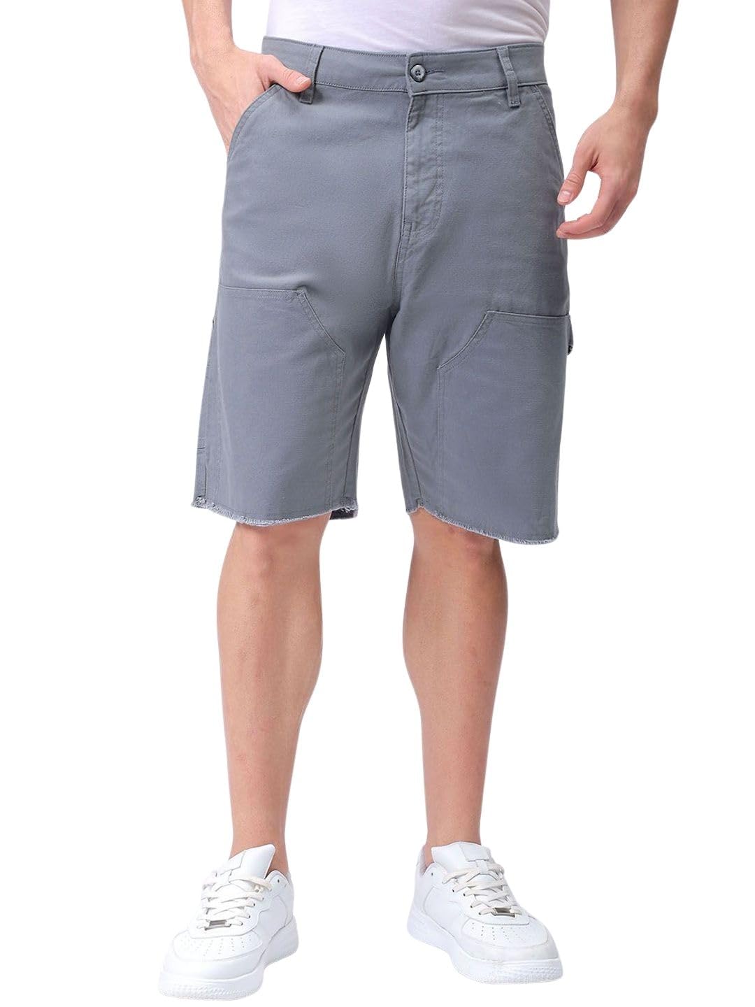 Men Relaxed Fit Patched Mid-Rise Carpenter Utility Cargo Shorts-image-30