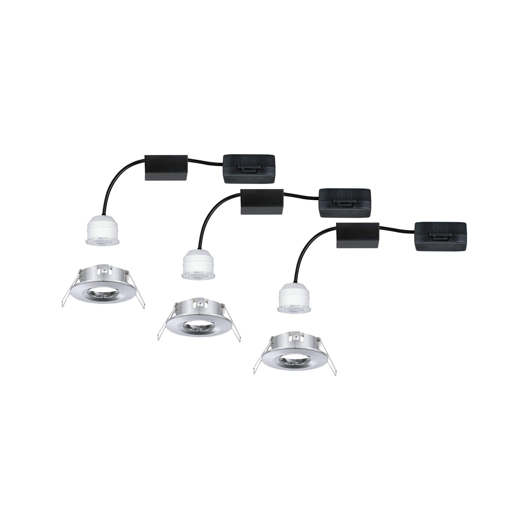 Paulmann 94303 Nova Mini LED oprawa do zabudowy Coin, okrągła, nieruchoma, 3x4W, chrom, 2700K