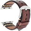 REZERO Smartwatch Bands Compatible with Apple Watch, Vegetable Tanned Leather Watch Straps, Watch Bands Replacement for iWatch Series 1098SE, 3840414244454649mm for Men, Women