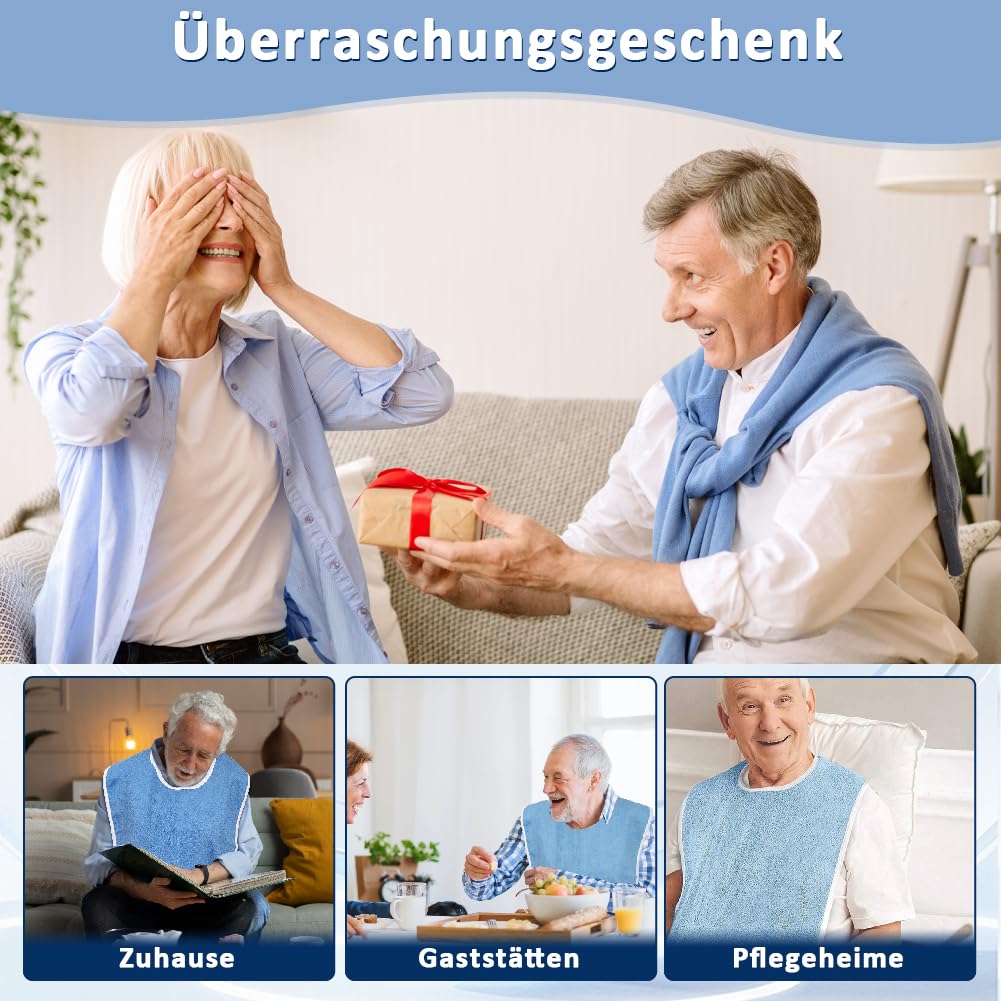 4 sztuki śliniaków dla dorosłych, śliniaki dla seniorów, wielokrotnego użytku, nadają się do prania, regulowany, wodoszczelny, dla dorosłych, unisex, ochrona odzieży dla matki, ojca,