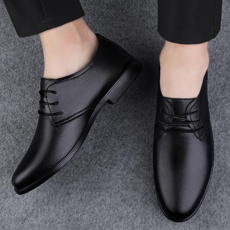 Men's Genuine Leather Slip-On Oxford Shoes Men Formal Business Pointed Toe Classic Formal Business Derby Shoes Non-Slip Softsole Walking Dress Shoes2