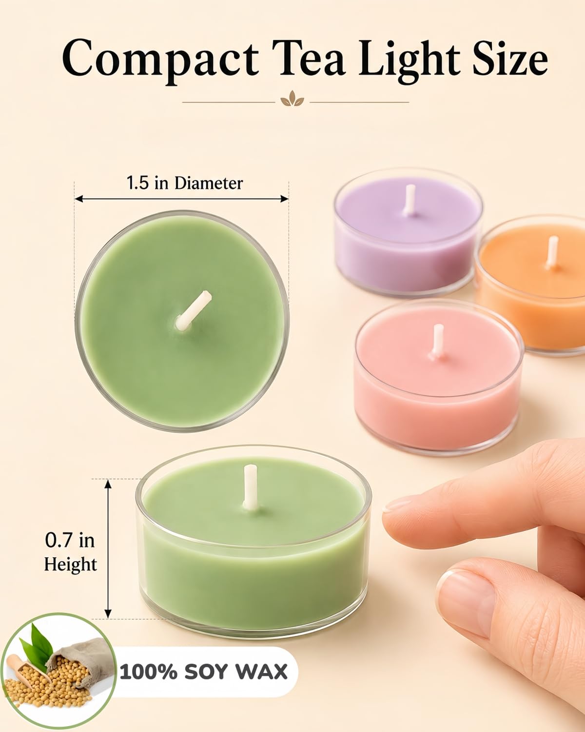 16 farbige Duft-Teelichter, natürliche Sojawachskerzen mit ätherischen Ölen, Heimdekoration und Aromatherapie, perfekt für Zuhause und als Geschenk (Farbserie)