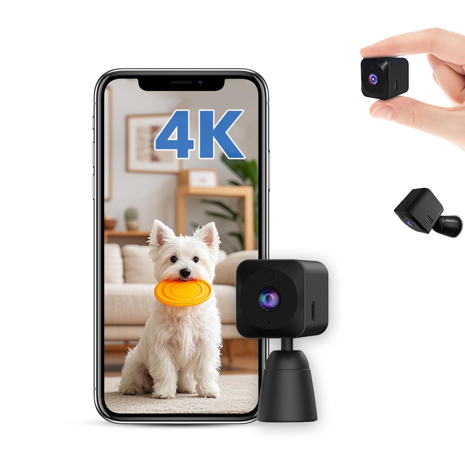 AOBOCAM AOBOCAM Camara Espia,1080P Bluetooth Mini WiFi (2.4GHz) Cámara para Ver En El Movil, Interior/Exterior Mini Cámaras De Vigilancia inalambricas con Visión Nocturna Detección De Movimiento (DEQ18)