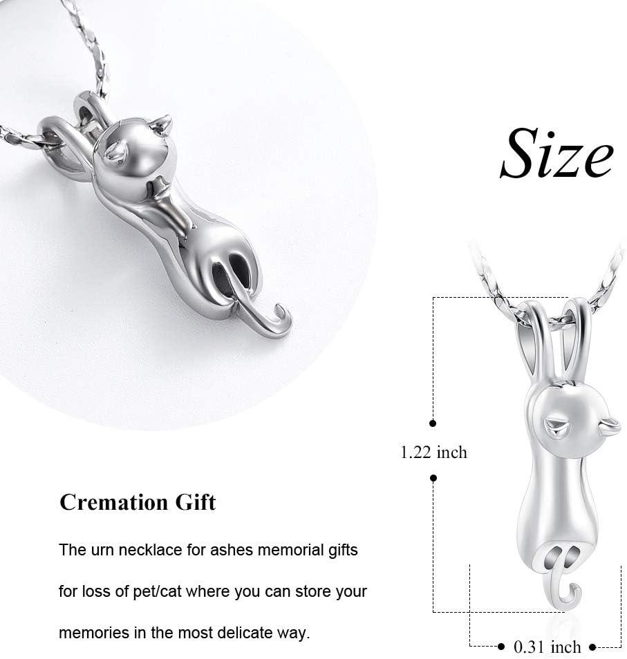Imrsanl Pet Cremation Jewelry for Ashes Memorial Ash Jewelry Keepsake Cat Urn Pendants for Animal Ashes Necklace - Image 6