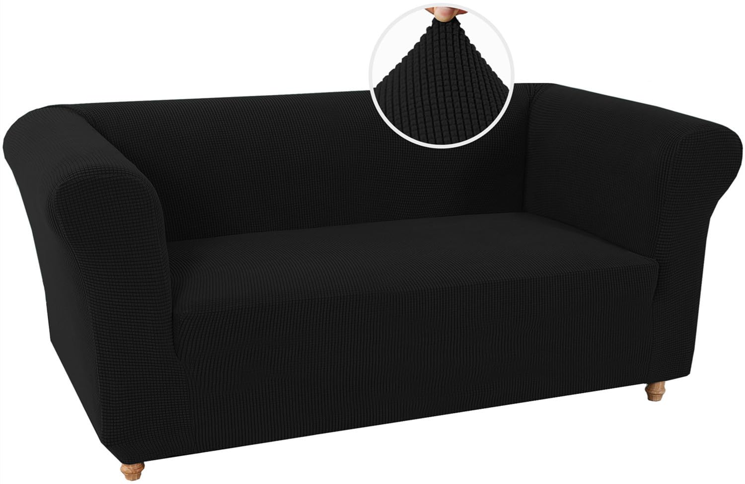 Wjhdwyd Nero Chesterfield Stretch Sofa Cover Non-Slip Stain Resistant Stretch Sofa Slipcover 3 Seater Sofa Cover With Armrests Super Soft Fabric(,2 Posti)