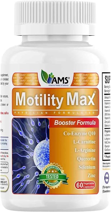 Motility Max Supports Sperm Motility & Reproductive Health Promotes Healthy Blood Flow, Libido & Testosterone Levels Antioxidant Formula With L-Arginine, L-Carnitine & Essential Nutrients 60 Capsule