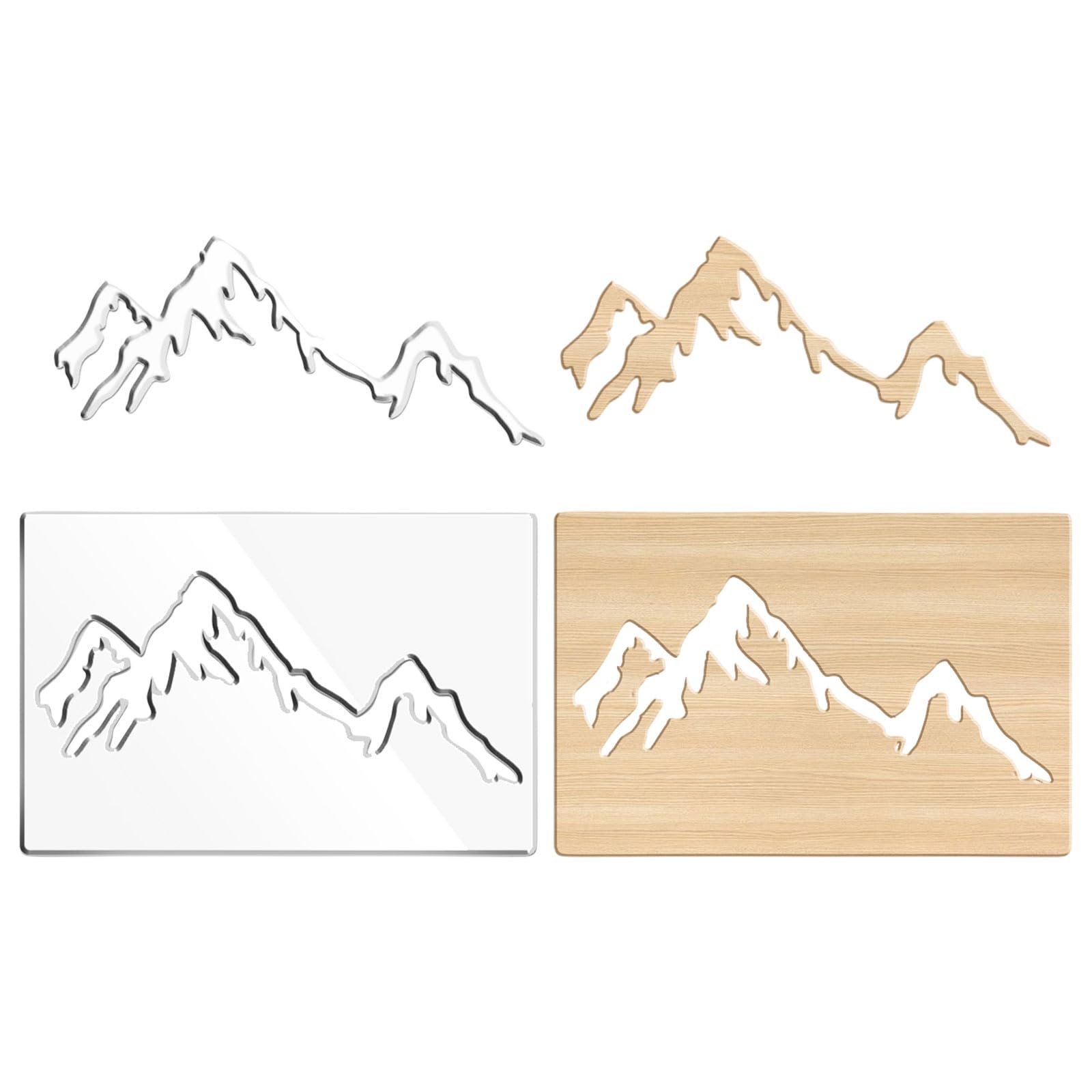 Mountain Router Template Acrylic Router Template for Woodworking Inlay Template Charcuterie Board Decorative Router Templates