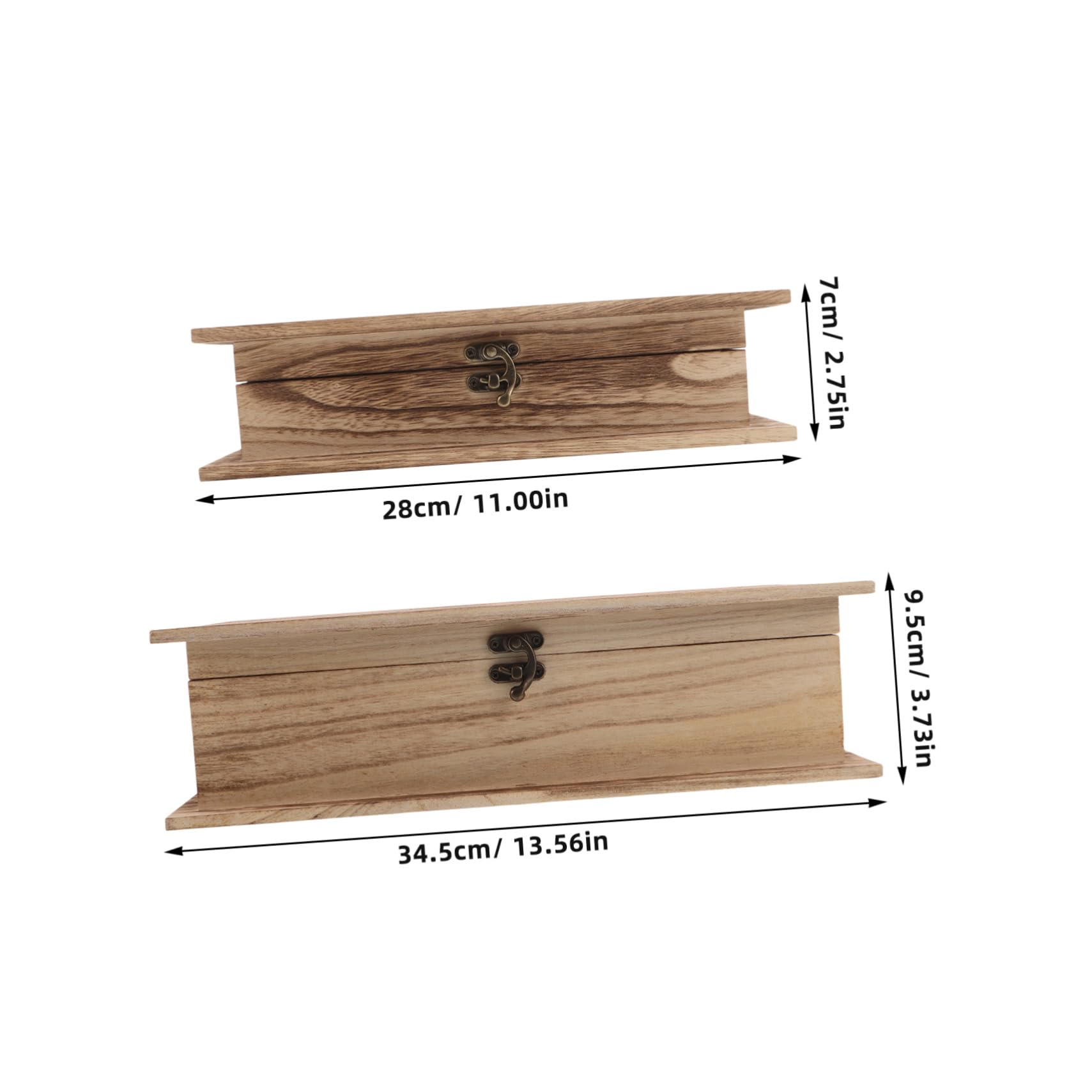 PartyKindom 2 Piezas Caja de Madera para Guardar la Biblia Joyero de Madera Caja de Recuerdos con Tapa de Escritorio para Tarjetas Joyas Recuerdos Decorativa Dormitorio