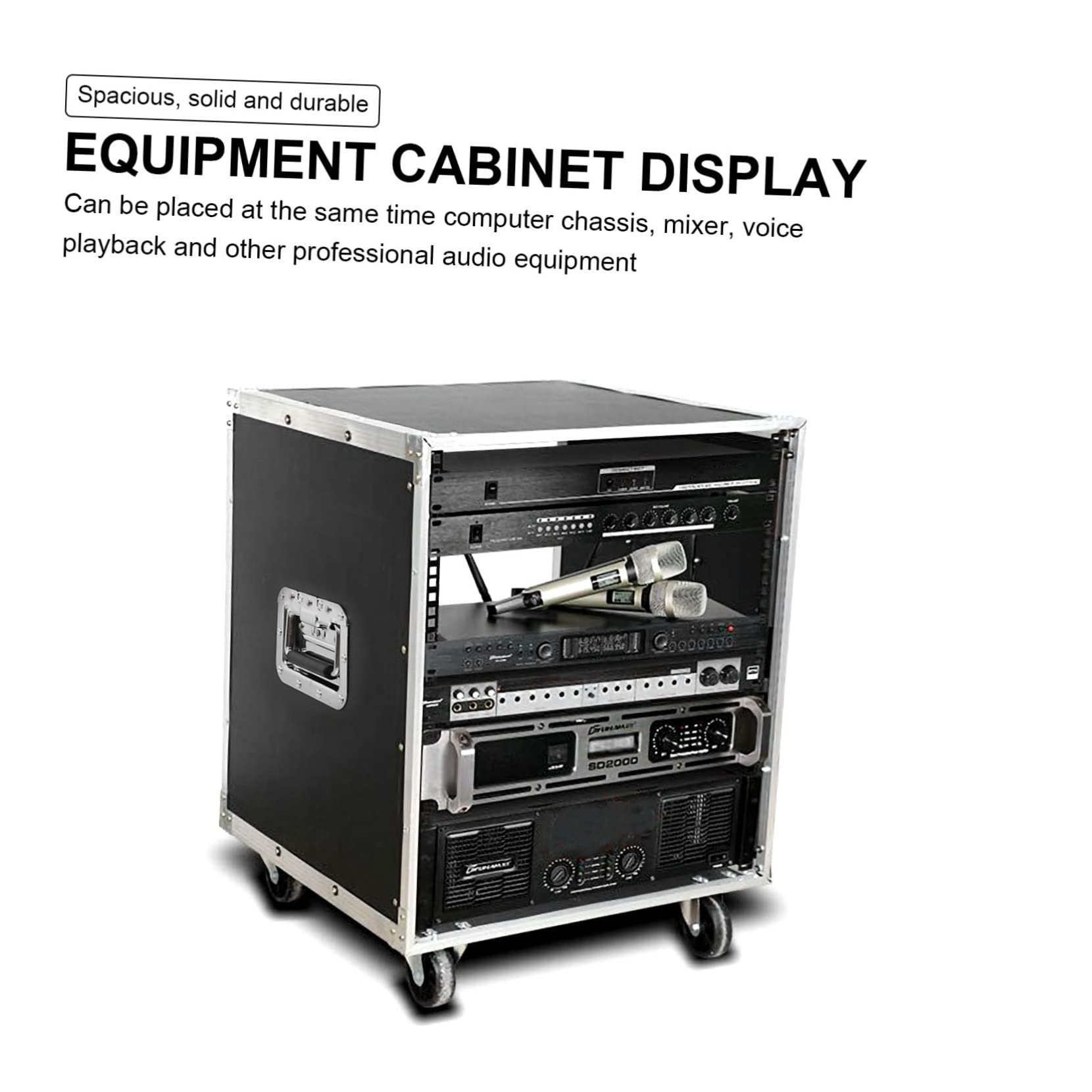 Gabinete estéreo móvil – Estante de audio de aleación para micrófonos, altavoces y accesorios – Soluciones de almacenamiento versátiles para uso doméstico y estudio