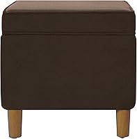 Vista 134 de HomePop Decoración para el hogar K7646-A877 Otomana tapizada moderna rectangular de almacenamiento Otomana con tapa con bisagras