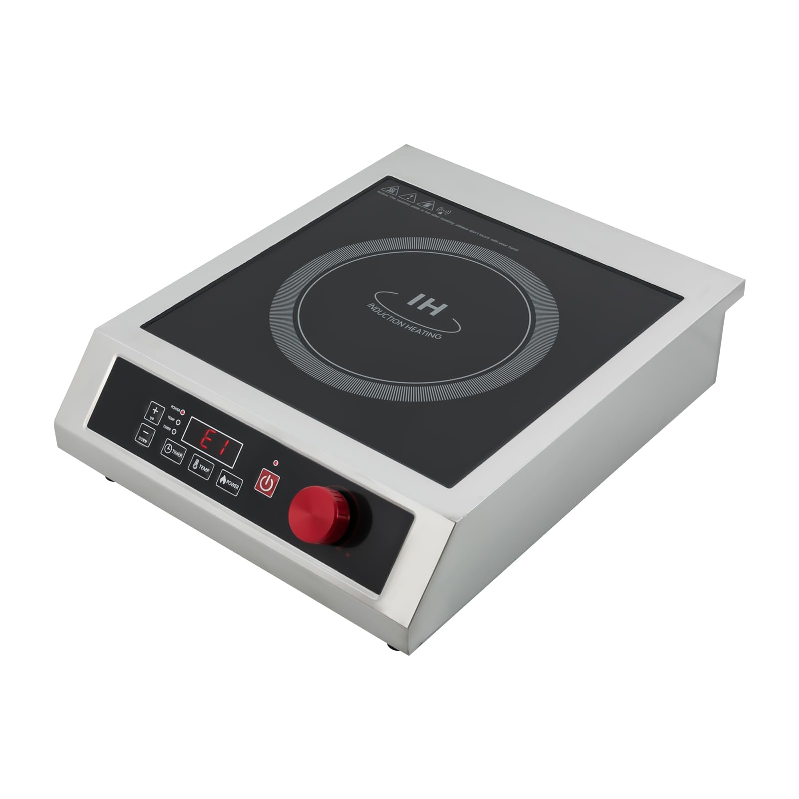 Commercial Induction Hob 3500W, Portable Induction Hob 10 Levels, Electric Stove LED Display Induction Plate With Digital Sensor Stove Wok Pressure Cooker ≤25Cm