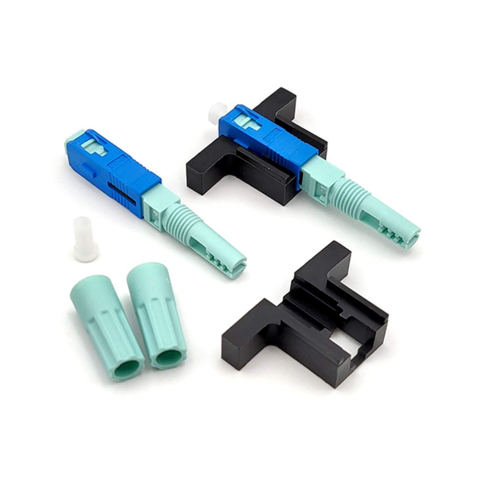 Lot de 100 adaptateurs de convertisseur de fibre optique FTTH SC APC/UPC Connecteur rapide SC FTTH Connecteur SC FTTH Connecteur SC intégré (OneColor)