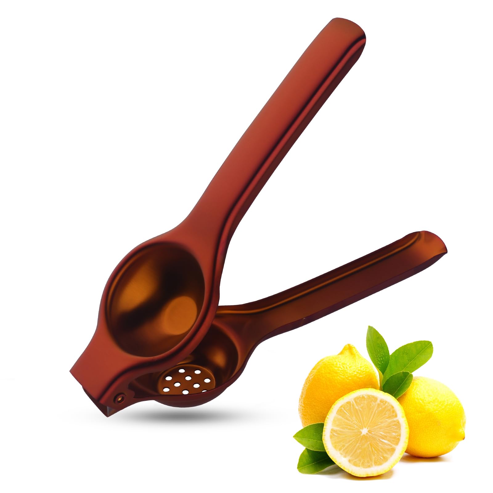 TUPMFG Manual Lemon Squeezer - Heavy Duty - Stainless Steel Orange Lemon Juicer Squeezer, Hand Citrus Lemon Squeezer Press, Safe Quick and Effective Juicing (Rainbow red)