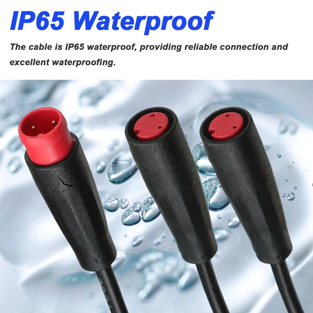 Ebike 2Pin Y-Splitter Extension Cable, wodoodporny męski na podwójny żeński przewód rowerowy 1 do 2 elctric do oświetlenia rowerowego, czujnik biegów i hamulec w zestawie