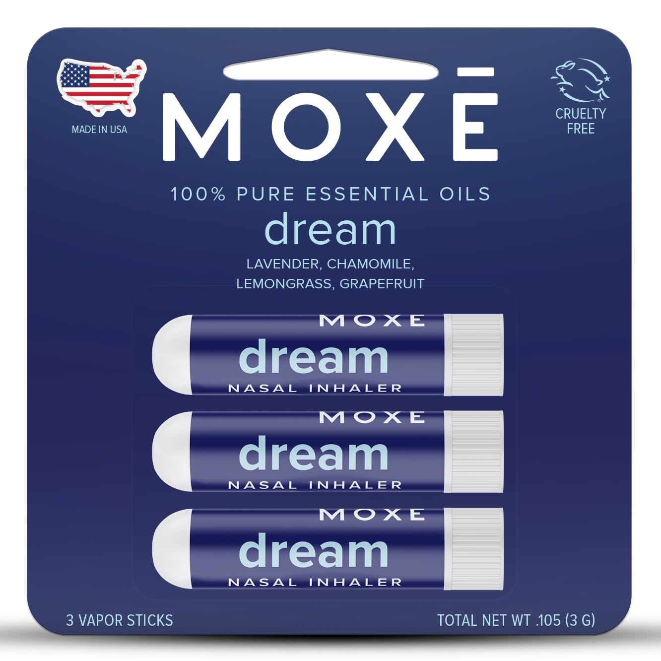 Amazon.com: MOXĒ Dream Nasal Inhaler, Essential Oil Blend, Calming