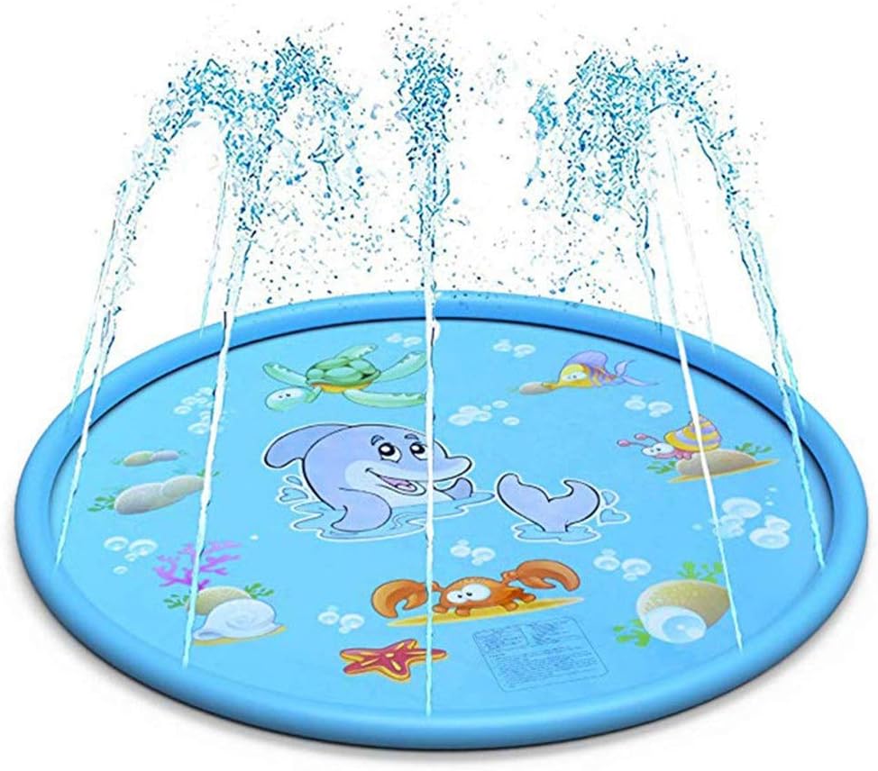 Amazon.co.jp 水遊びマット 170センチ動物プリントウォータースプラッシュパッド、スプリンクラーパッド＆スプラッシュプレイマット