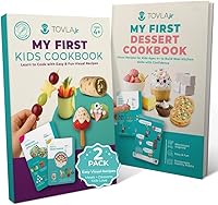 Tovla Jr. Visual Cooking System for Kids 4-8: 2-Book Set with Picture Recipes, Healthy Swaps & Montessori Real Cooking Skills
