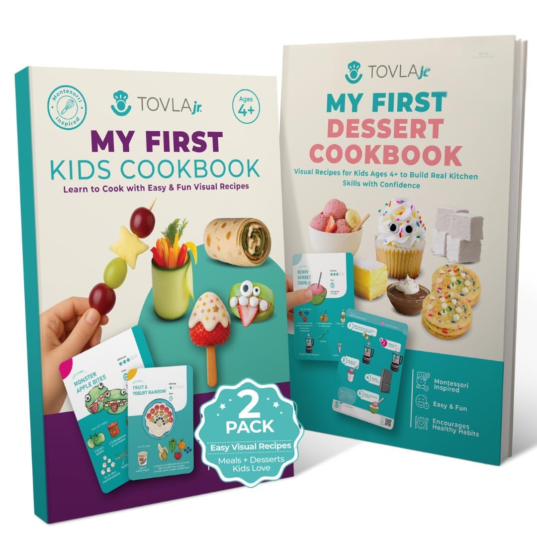 Tovla Jr. Kids Cookbook 2 Book Set | Cooking Dessert Recipes | Ages 6-12