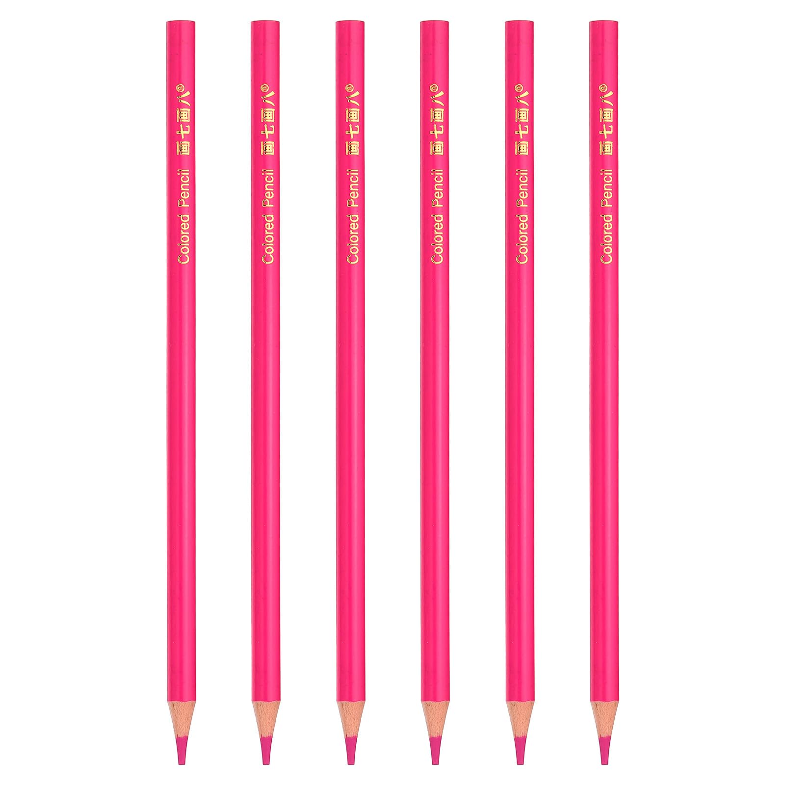 PATIKIL Rose Red Colored Pencils Set,6 Pcs Oil Color Pencils Wooden Coloring Drawing Pencil for Artists Art Painting