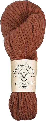 CIRCULO Supreme - Ovillo de lana merino, 100 % merino brasileño, lavable, suave, cálido y lujoso, perfecto para tejer y hacer ganchillo, grueso, 73
