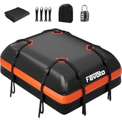 Cofre Para Renault Scenic Favoto Maletero de Techo Impermeable Plegable para Coche con Capacidad de 425L, Cofre Techo Coche Portaequipajes PVC 500D Resistente al Agua, Negro+Naranja