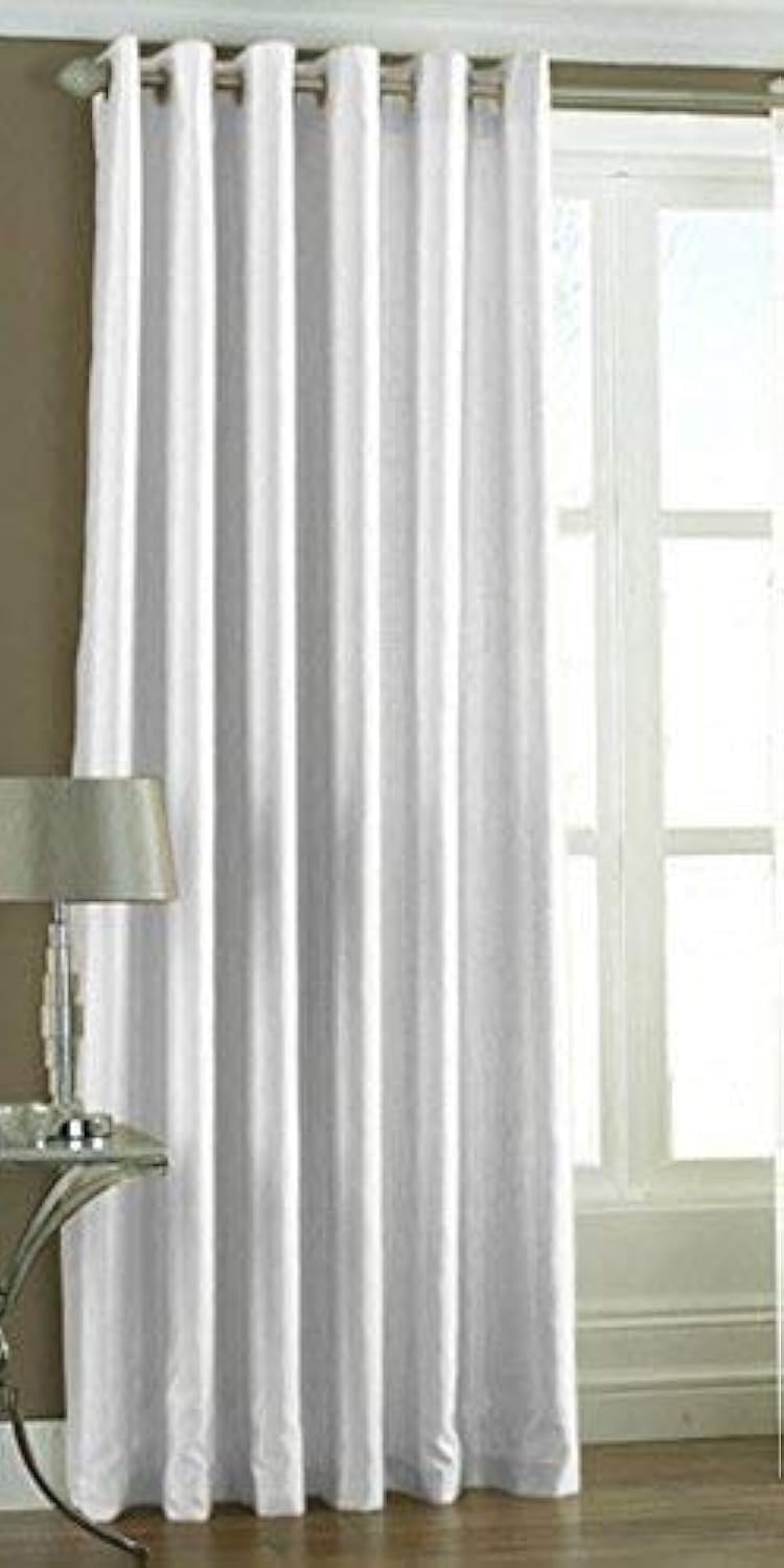Exporthub Polyester & Polyester Blend Solid Grommet Eyelet Curtain for Window, Window- 6 Ft, White, Pack of 1 (EHSPR501_64)