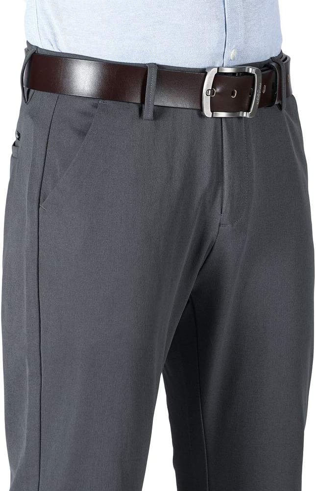 Plaid&Plain Men’s Slim Fit Dress Pants Stretch Dress Pants - Image 3