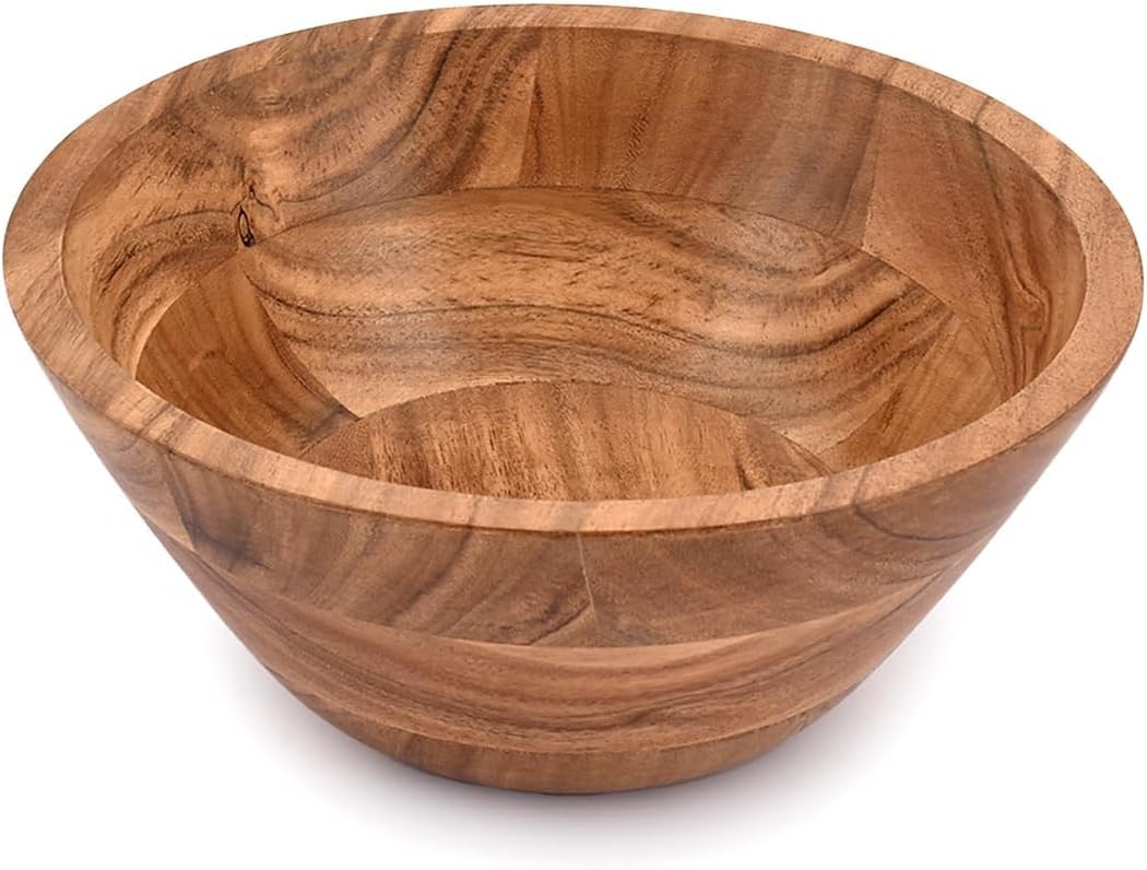 Kimona Fruit Bowl Wooden Fruit Bowl or Candy Bowl, Handcrafted Fruit Basket for Kitchen & Home Décor (22.86cm x 22.86cm x 10.16cm)