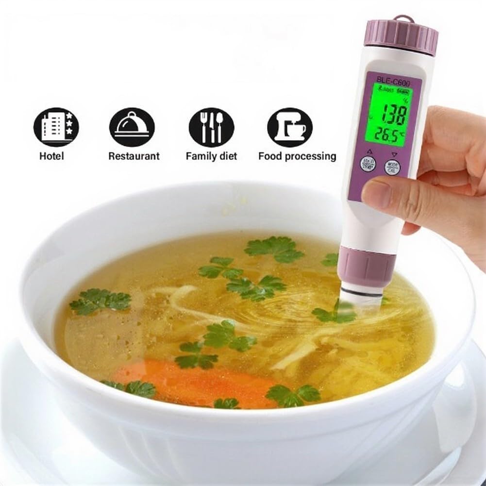 Tester di qualità dell'acqua 7 in 1 per Bluetooth, PH ORP Salinity ForTDS, dati automatici ForSync con app, elettrodo ad alta sensibilità per acquario, piscina, idroponica, analisi dell'acqua potabile